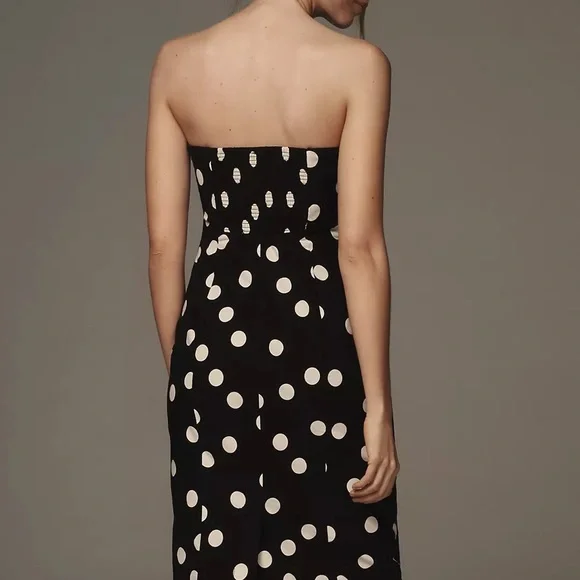 Anthropologie Polka Dot Strapless Dress - Picture 4 of 4